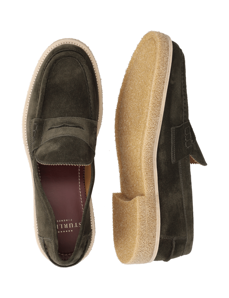 Rolando-Sturlini-Veloursleder-Slipper-grün