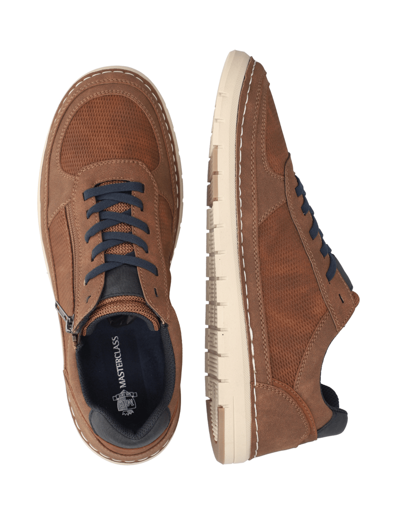 Master-Class-imitacija-usnja-športni-čevlji-na-vezalk-konjak