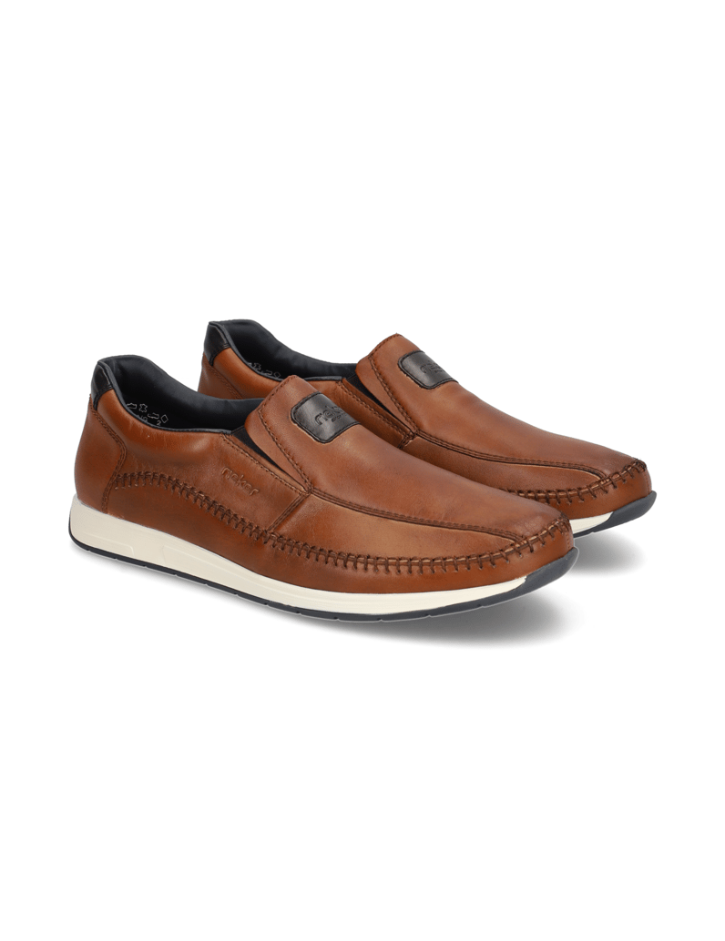 Rieker-Glattleder-Slipper-sportiv-cognac