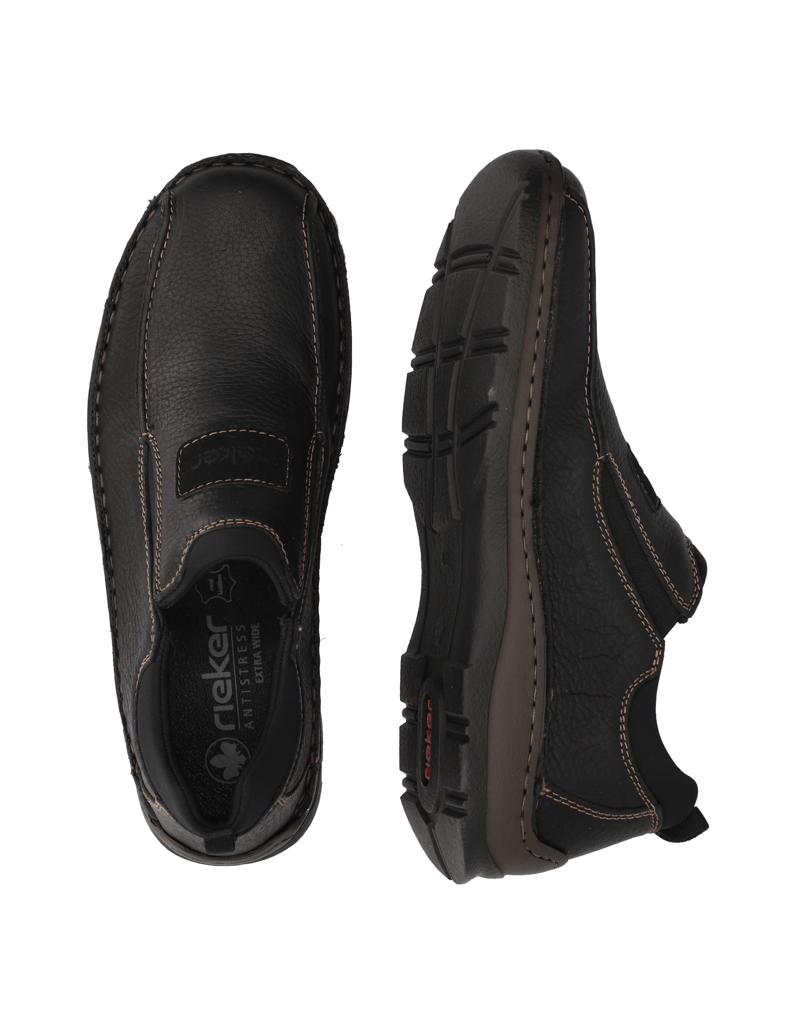Rieker-Glattleder-Slipper-sportiv-schwarz