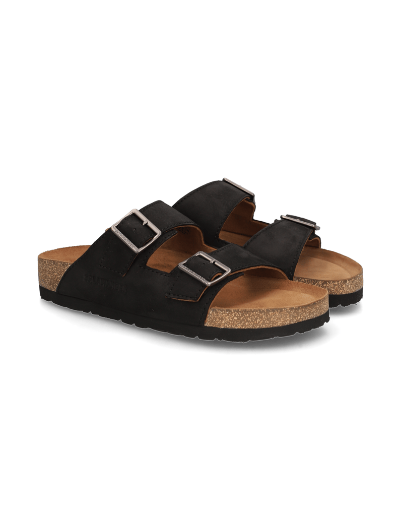 Salamander-hladká-kůže-pantofle-černá