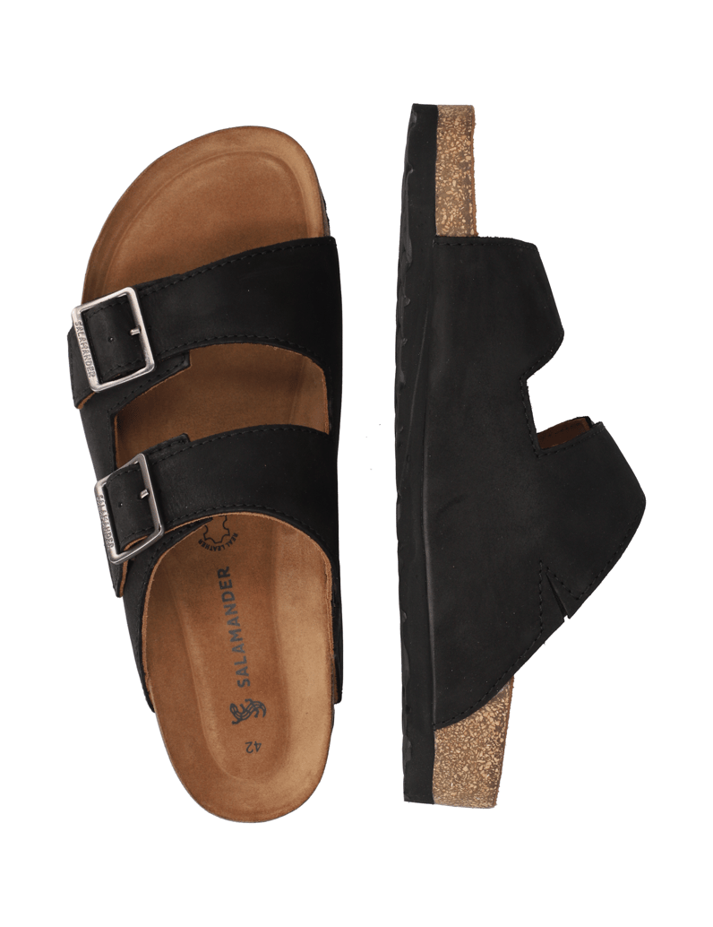 Salamander-hladká-kůže-pantofle-černá