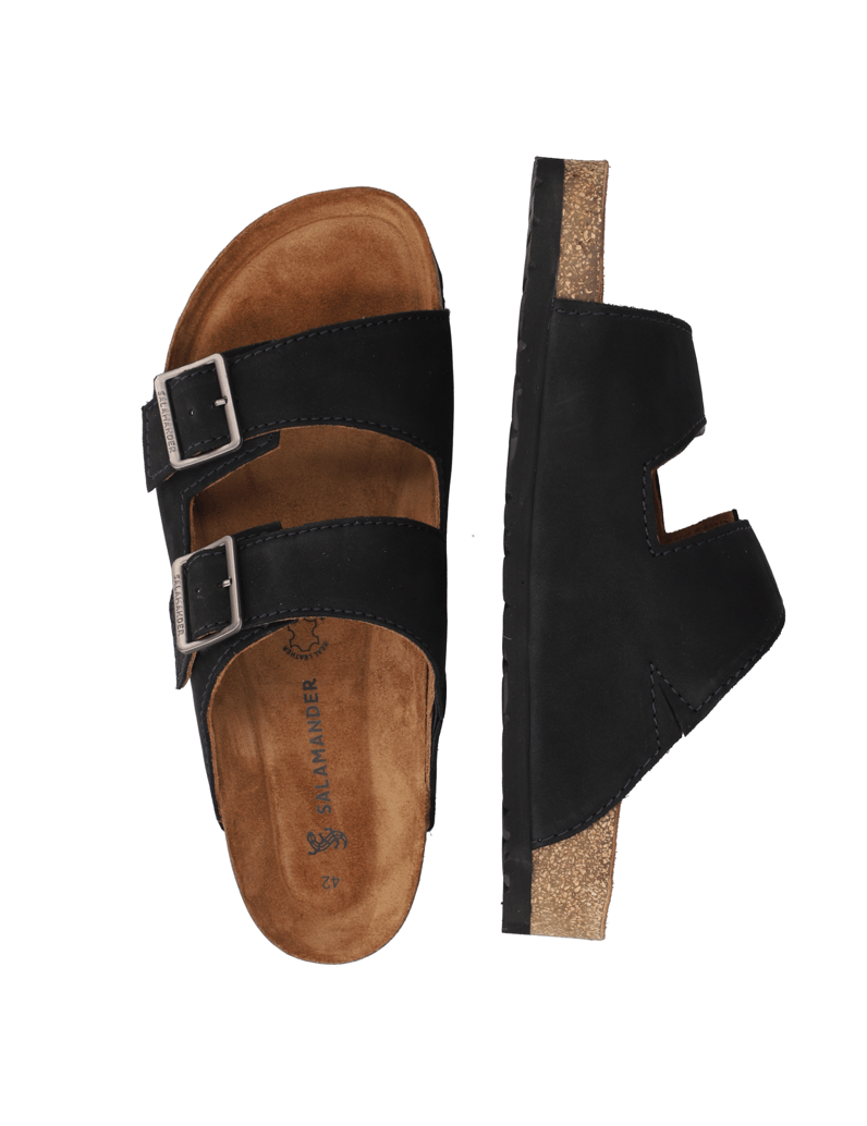Salamander-nubuk-pantofle-černá