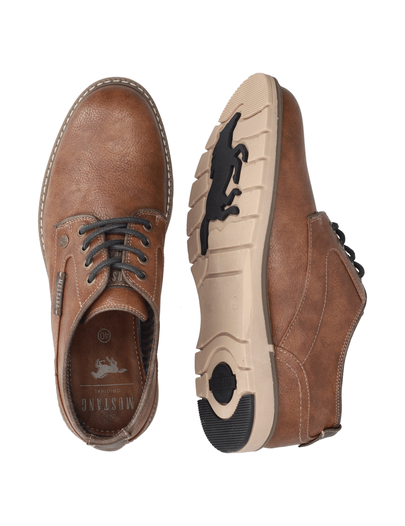 Mustang-čevlji-na-vezalke-konjak