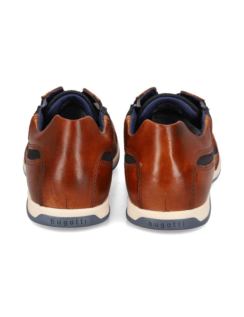 BUGATTI-Lederkombination-Schnürer-sportiv-cognac