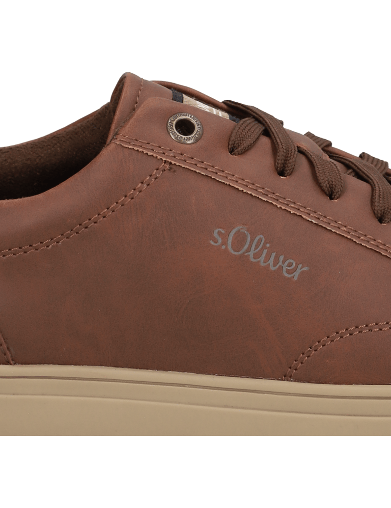 S.Oliver-Lederimitat-Sneaker-cognac
