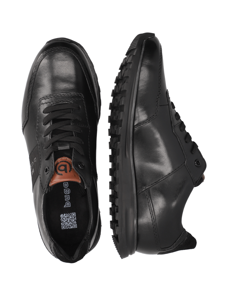 BUGATTI-DENIM-hladká-kůže-sportovní-polobotky-černá