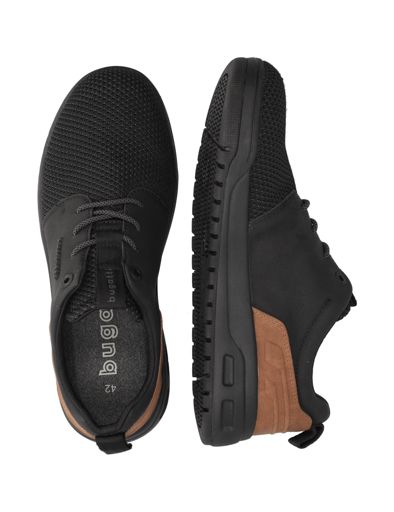 BUGATTI-DENIM-Textil-Schnürer-sportiv-schwarz