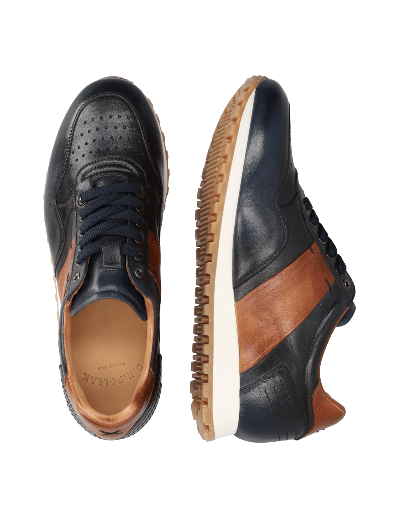 D.H.Pollak-Glattleder-Schnürer-sportiv-braun