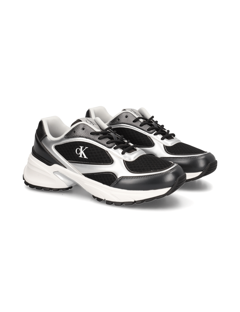 CALVIN-KLEIN-JEANS-HIKE-RUNNER-LACEUP-MESH-MIX-MET-črna