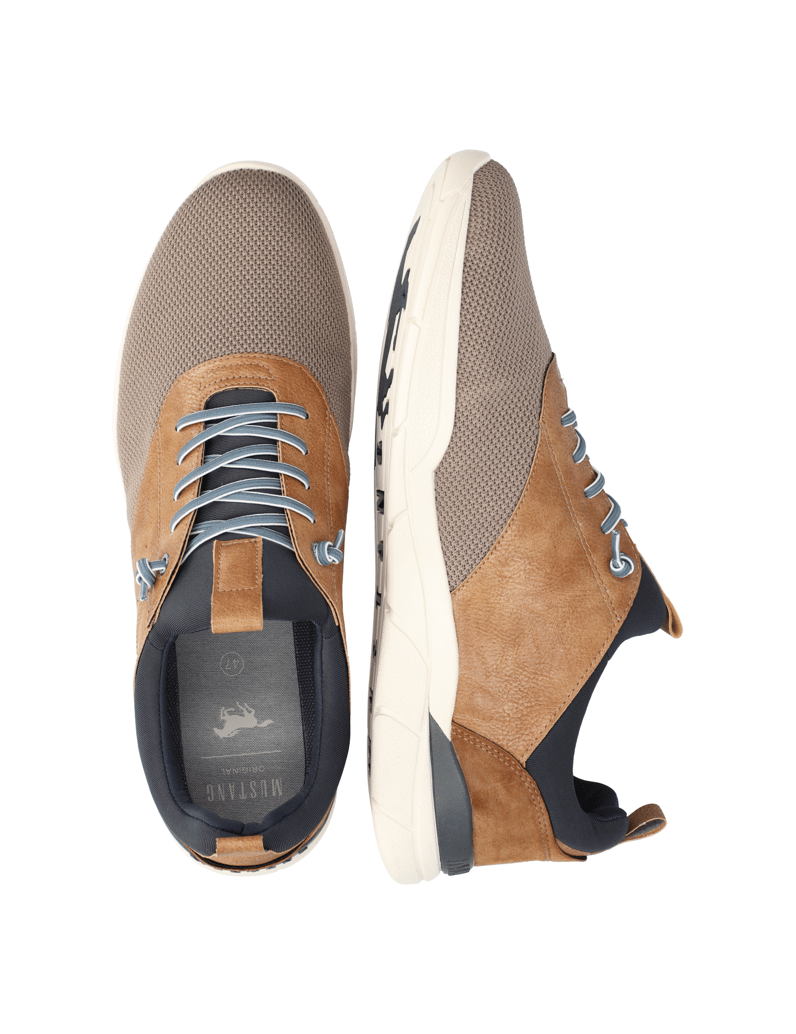 Mustang-športni-čevlji-na-vezalke-bež