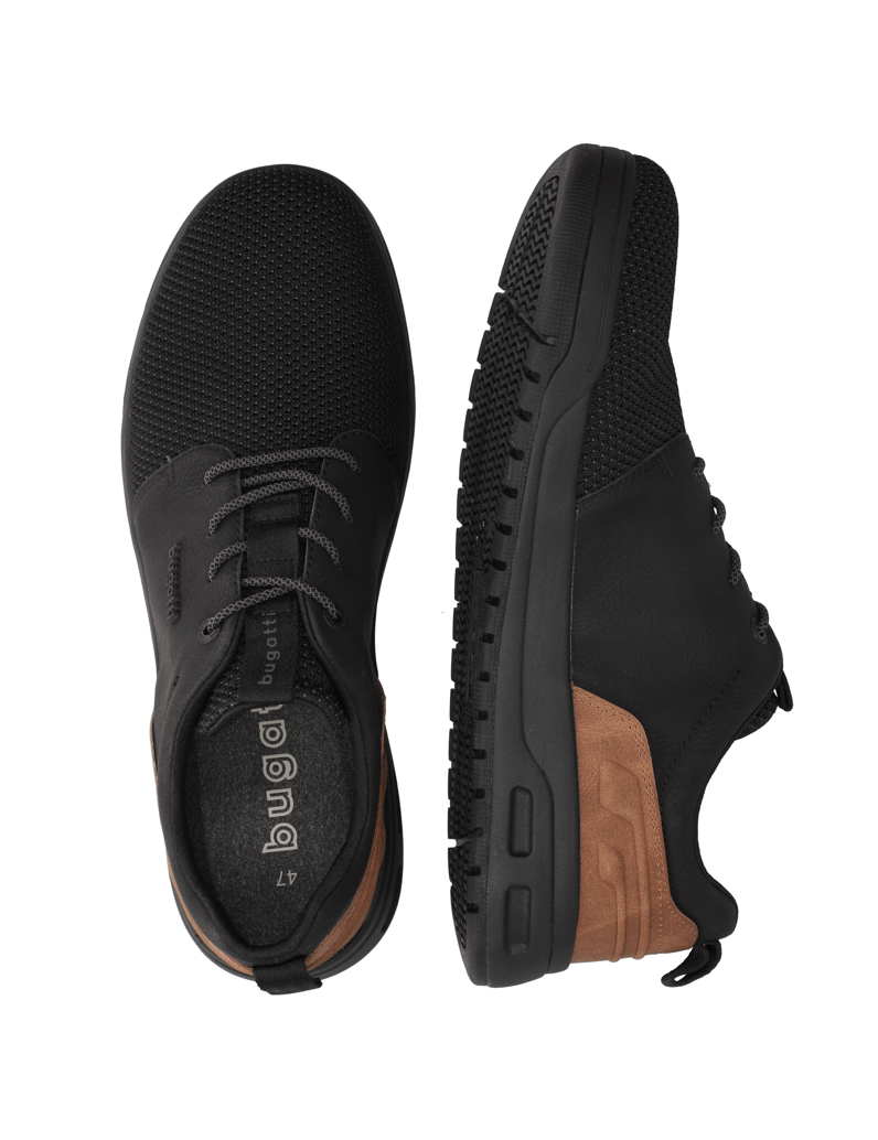 BUGATTI-DENIM-Textil-Schnürer-sportiv-schwarz