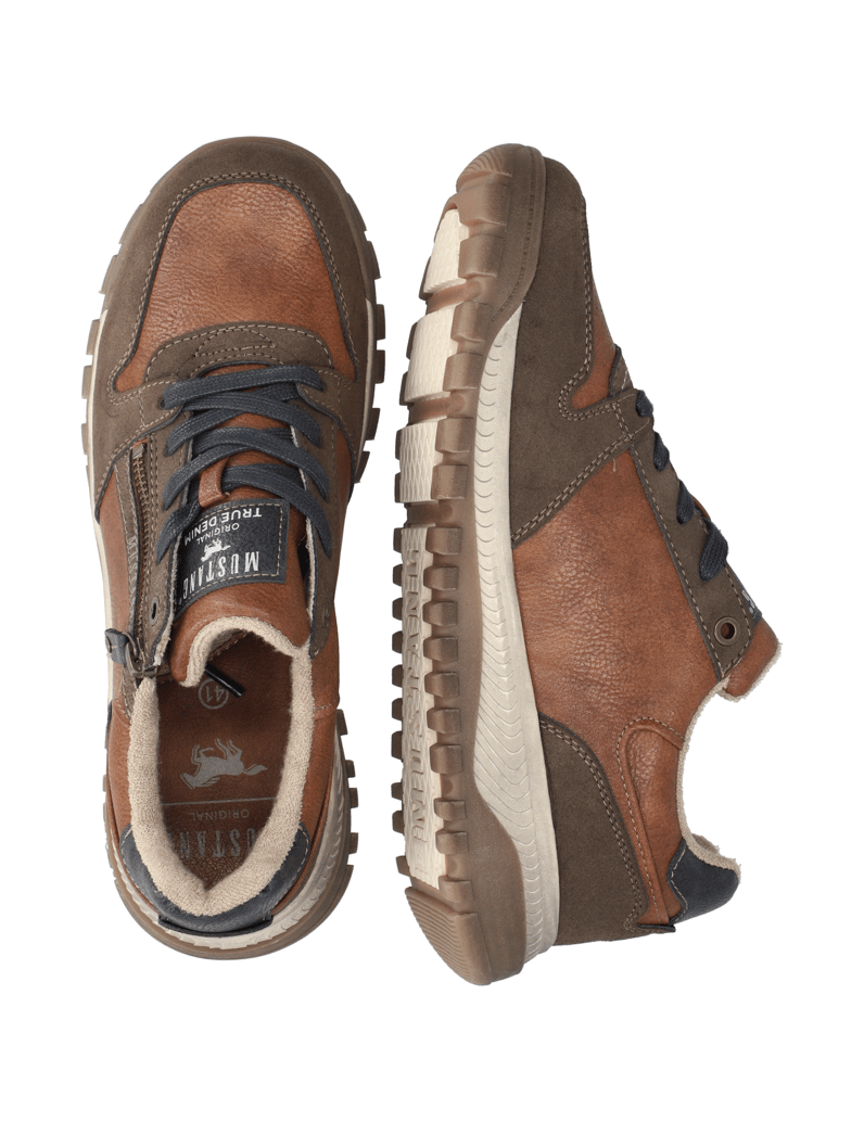 Mustang-imitácia-kože-Športová-šnurovacia-o-hnedá