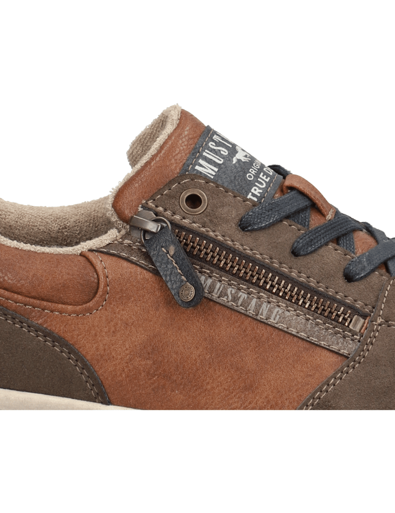 Mustang-imitácia-kože-Športová-šnurovacia-o-hnedá