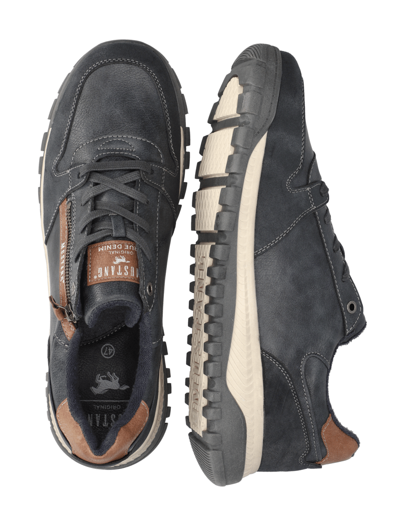 Mustang-imitácia-kože-Športová-šnurovacia-o-hnedá