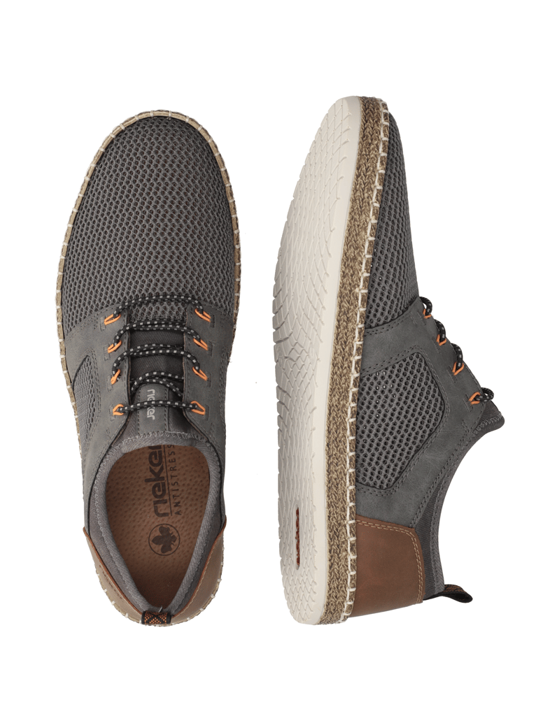 Rieker-tekstil-športni-čevlji-na-vezalke-siva