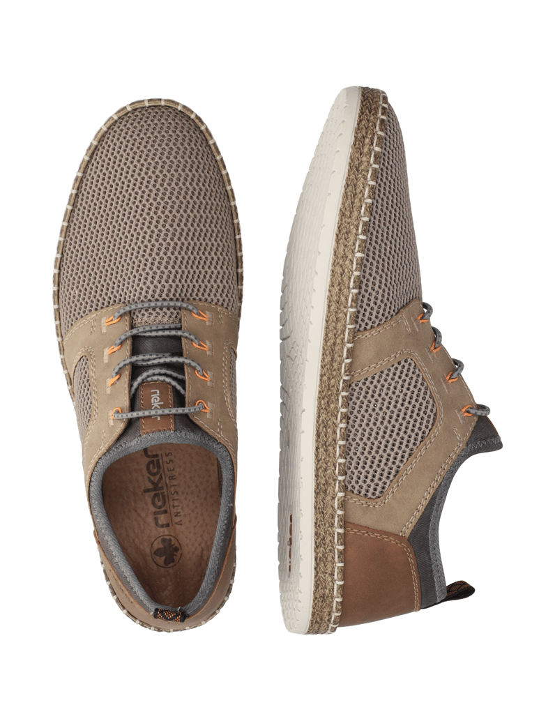 Rieker-tekstil-športni-čevlji-na-vezalke-rjava