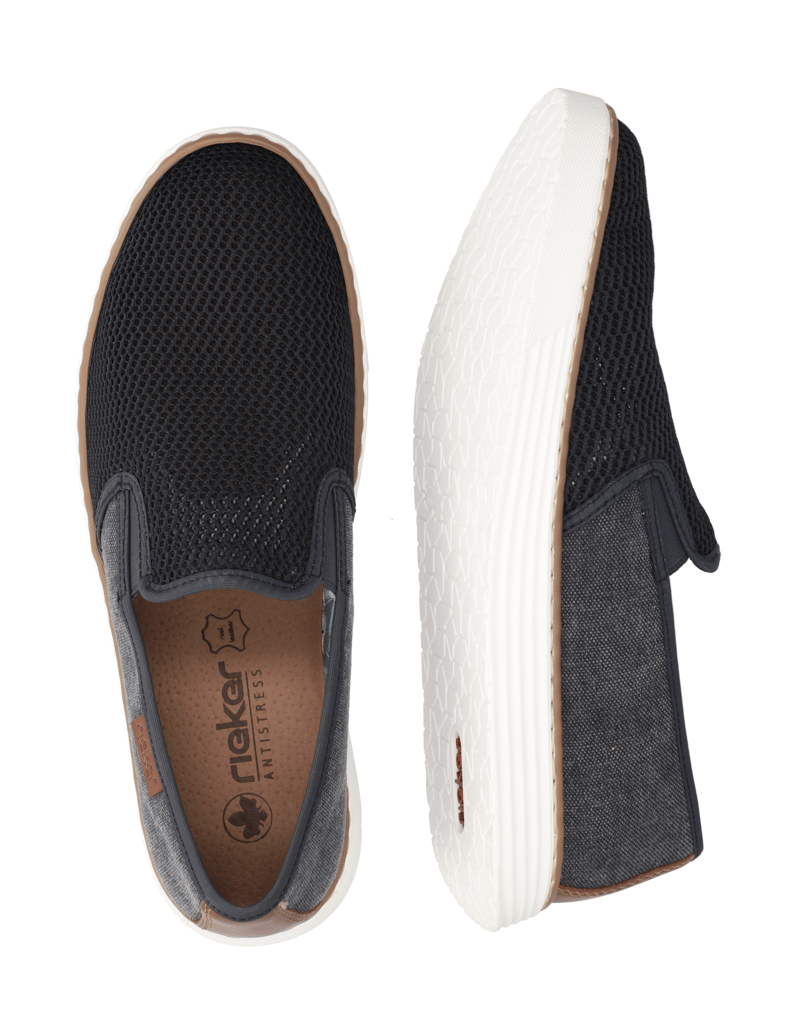 Rieker-nazouvací-boty---textil-modrá