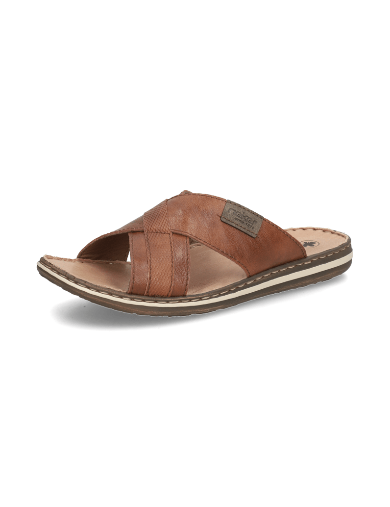 Rieker-Glattleder-Pantoffel-braun