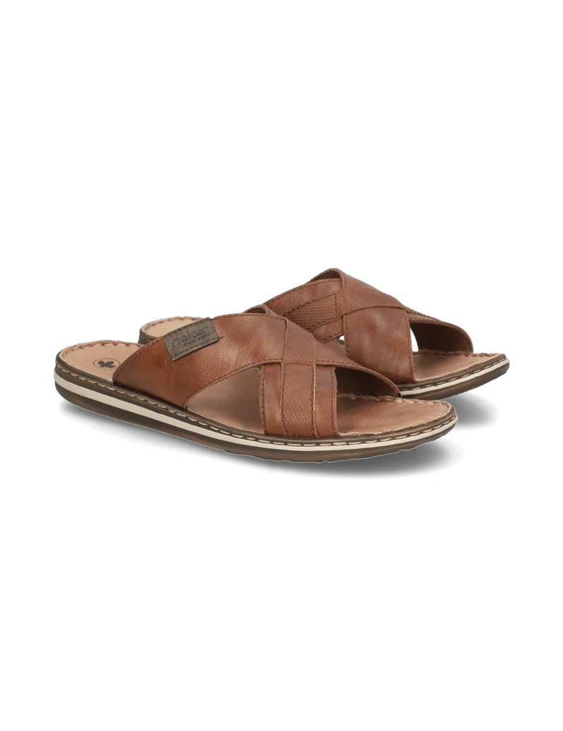 Rieker-Glattleder-Pantoffel-braun