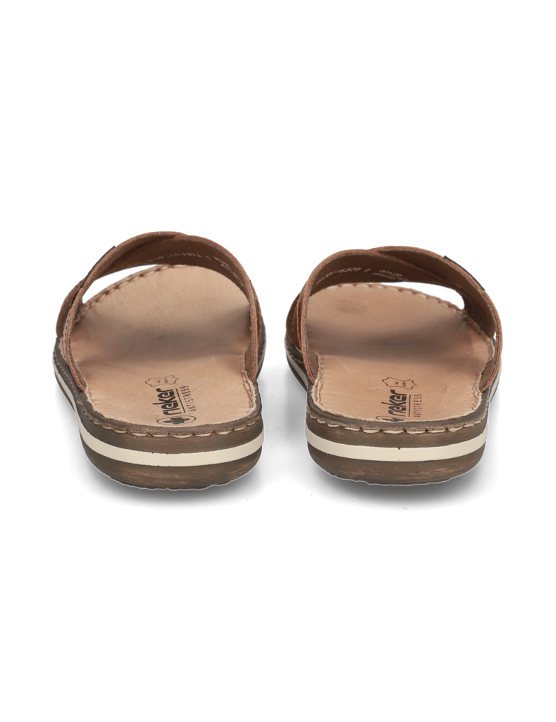 Rieker-Glattleder-Pantoffel-braun