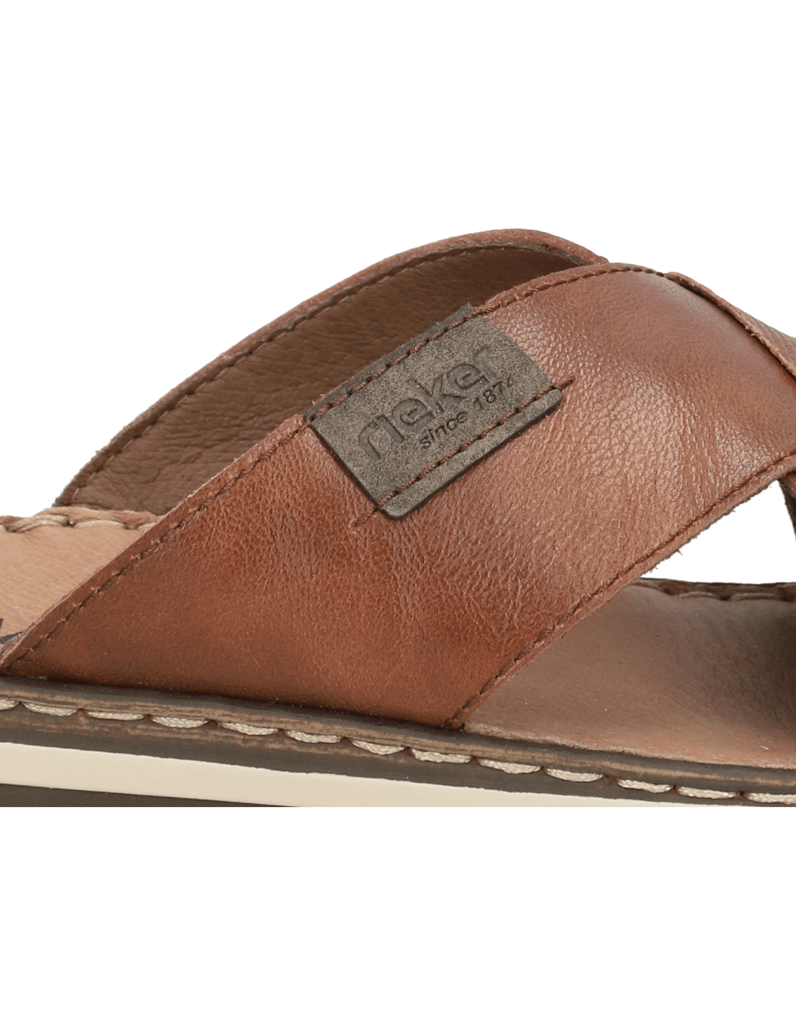 Rieker-Glattleder-Pantoffel-braun