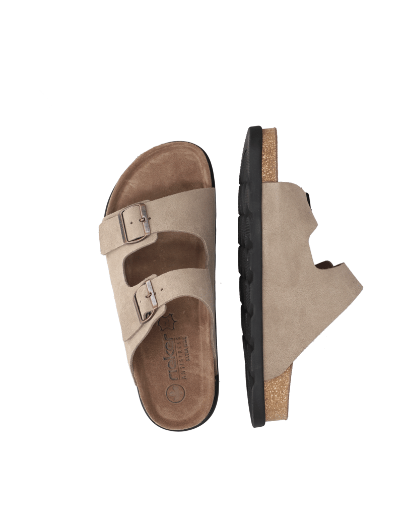 Rieker-Veloursleder-Pantoffel-braun