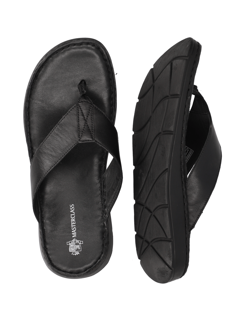 Master-Class-hladká-kůže-pantofle-černá