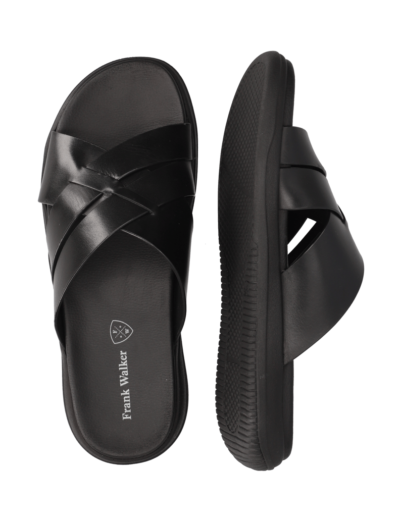 Frank-Walker-hladká-kůže-pantofle-černá