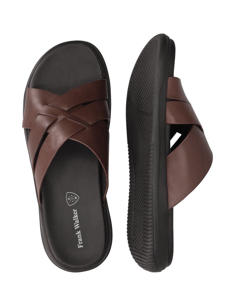 Frank-Walker-hladká-kůže-pantofle-černá