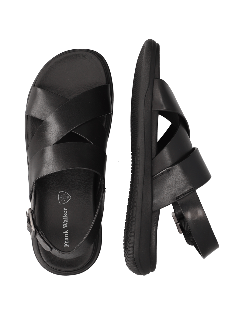 Frank-Walker-Glattleder-Sandale-schwarz