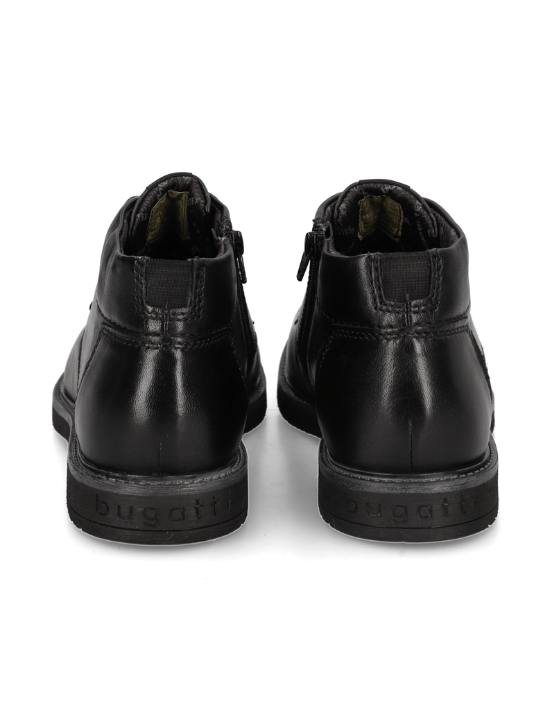 BUGATTI-hladká-kůže-kotníčkové-boty-černá