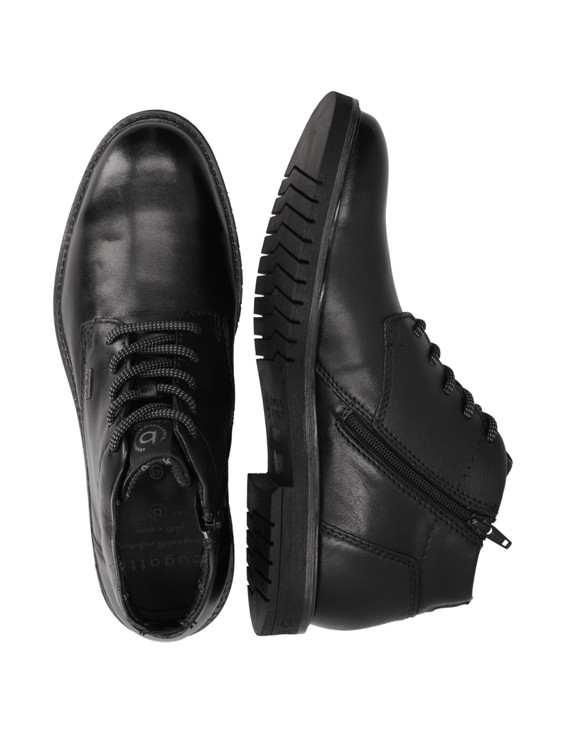 BUGATTI-hladká-kůže-kotníčkové-boty-černá