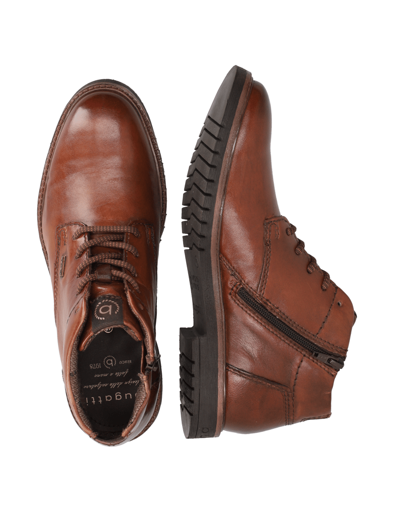 BUGATTI-hladká-kůže-kotníčkové-boty-černá