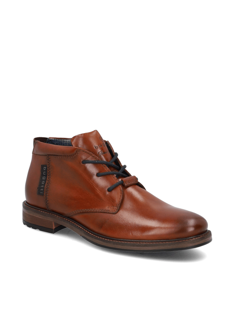 BUGATTI-elegantná-členková-obuv-koňaková