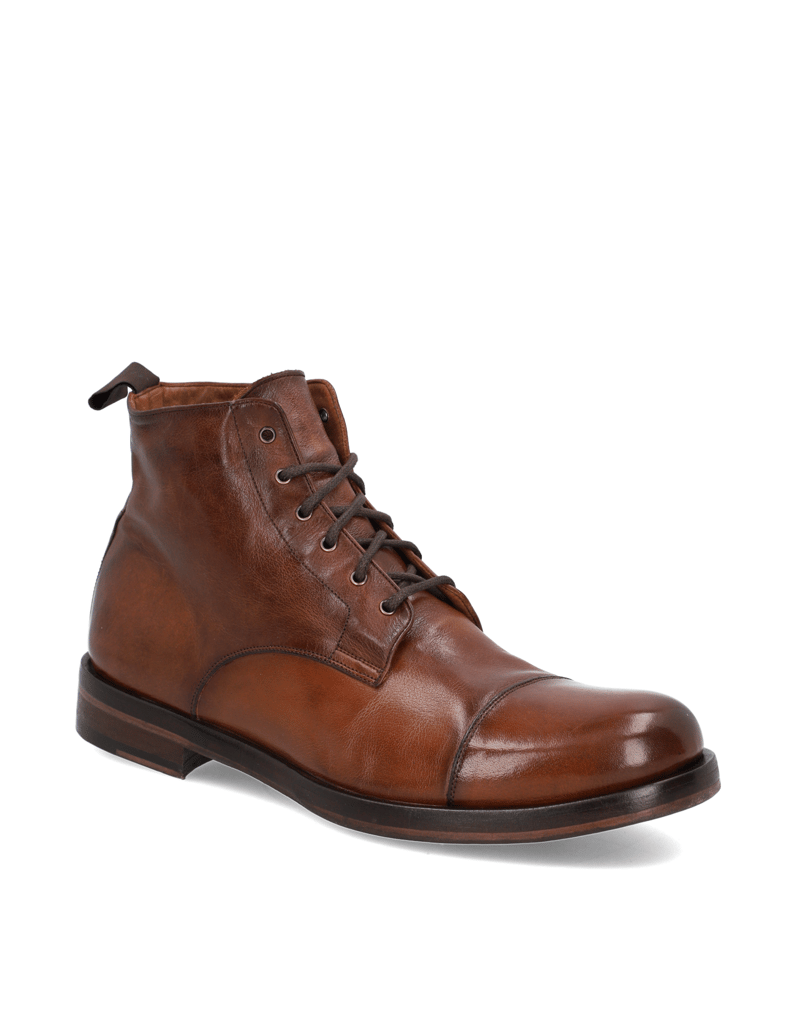 Rolando-Sturlini-Glattleder-Schnürstiefelette-braun