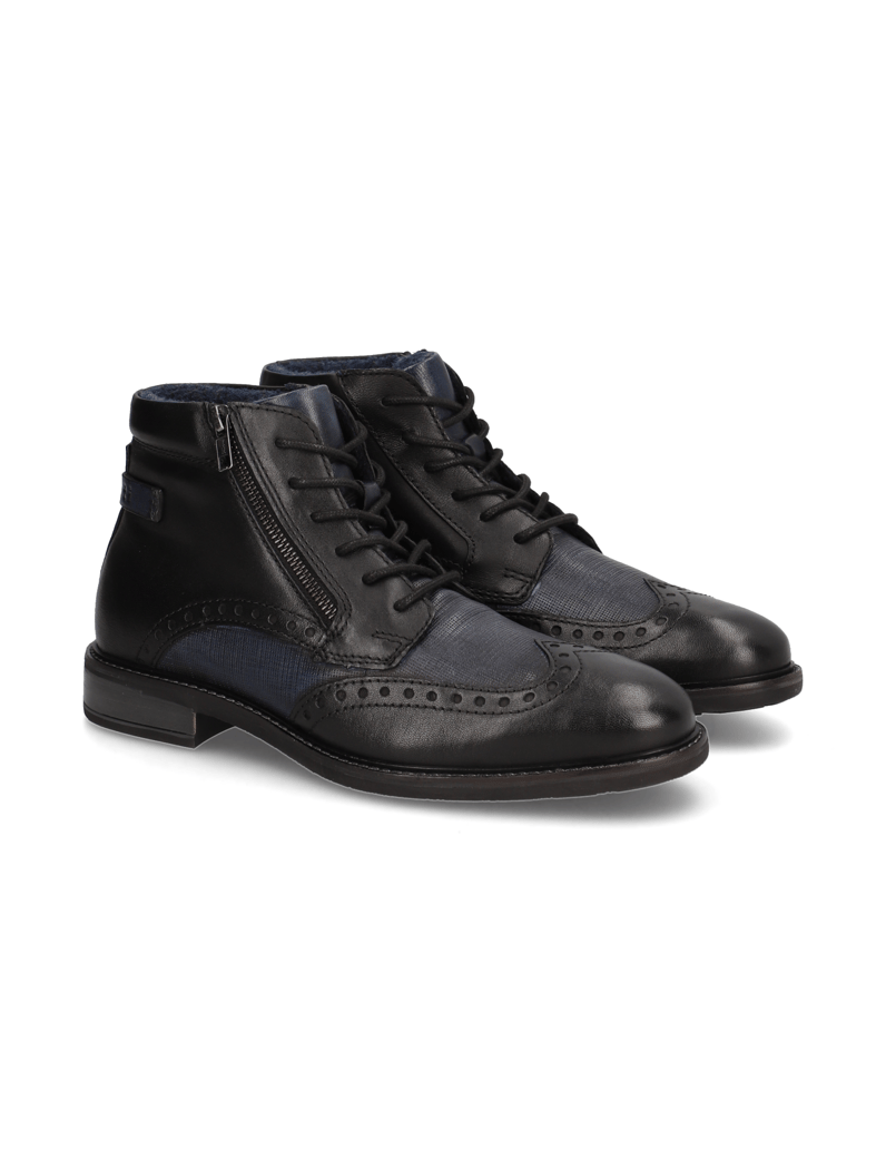 BUGATTI-elegantná-členková-obuv-čierna