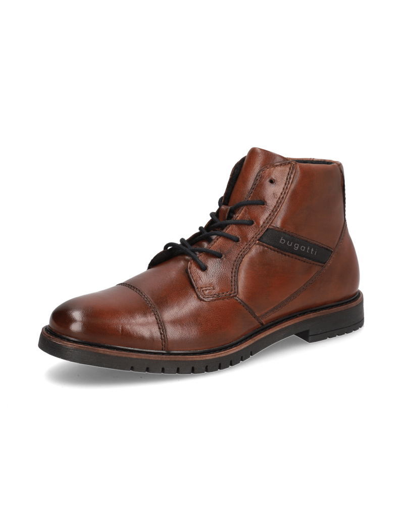 BUGATTI-hladká-koža-členková-obuv-hnedá