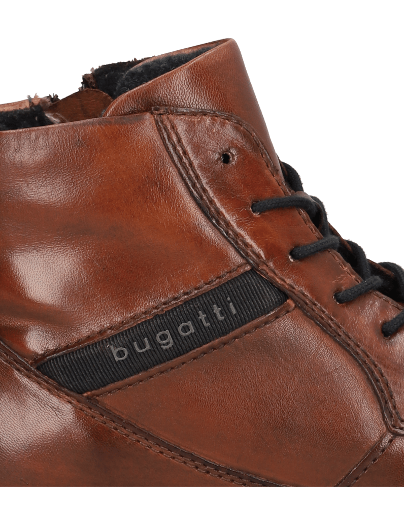 BUGATTI-hladká-koža-členková-obuv-hnedá
