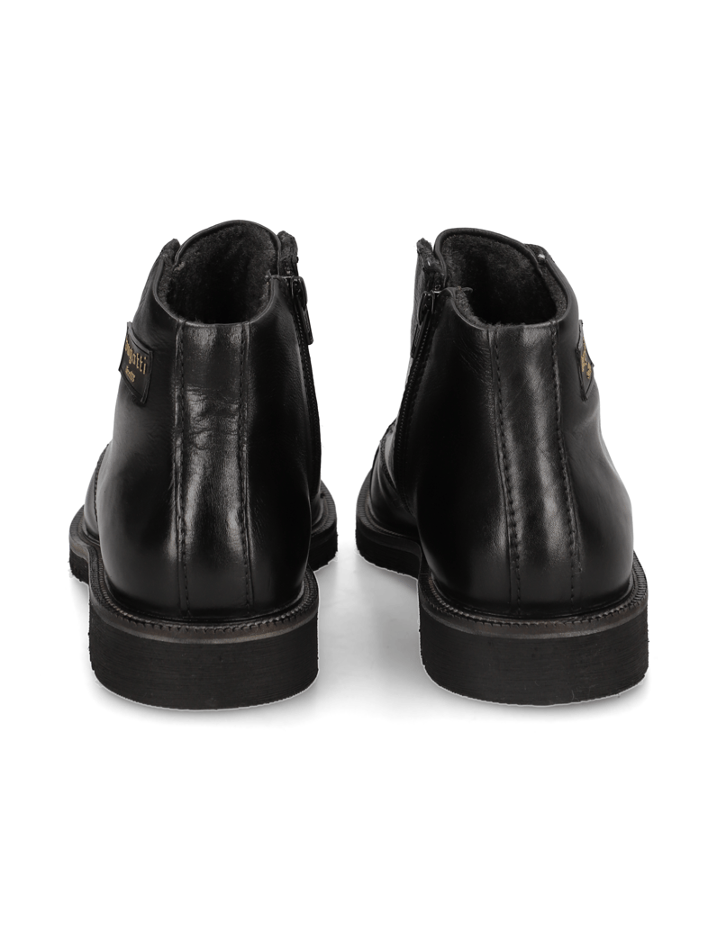 BUGATTI-hladká-kůže-šněrovací-polokozačky-černá