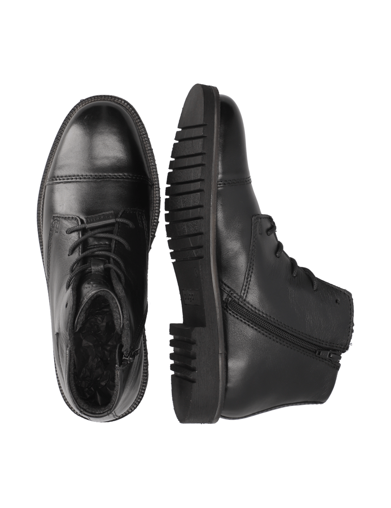 BUGATTI-hladká-kůže-šněrovací-polokozačky-černá