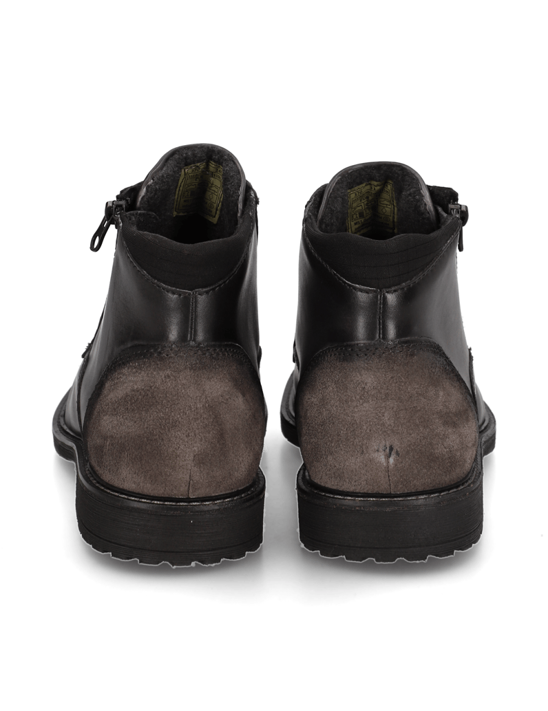 BUGATTI-hladká-kůže-šněrovací-polokozačky-černá