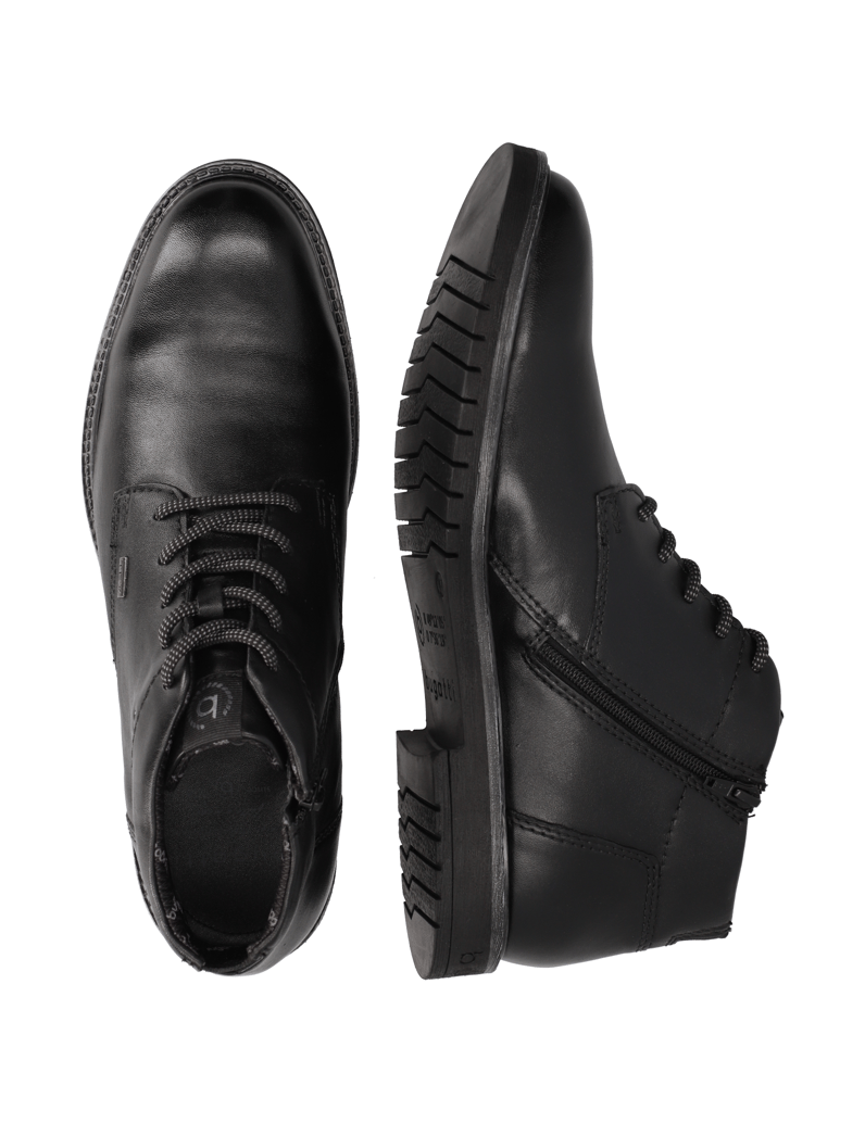 BUGATTI-hladká-koža-členková-obuv-čierna