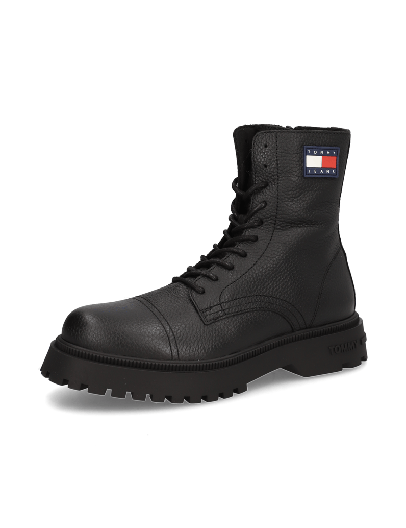 Tommy-Hilfiger-TJM-LACE-UP-MID-BOOT-TUMBLED-WL-schwarz