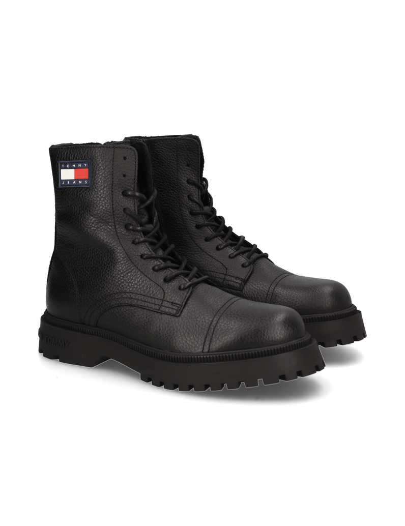 Tommy-Hilfiger-TJM-LACE-UP-MID-BOOT-TUMBLED-WL-schwarz
