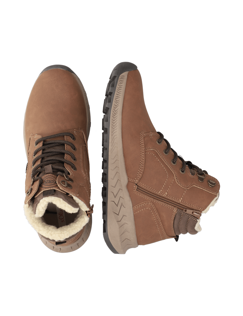 S.Oliver-Imitácia-kože-kotníčkové-boty-koňaková