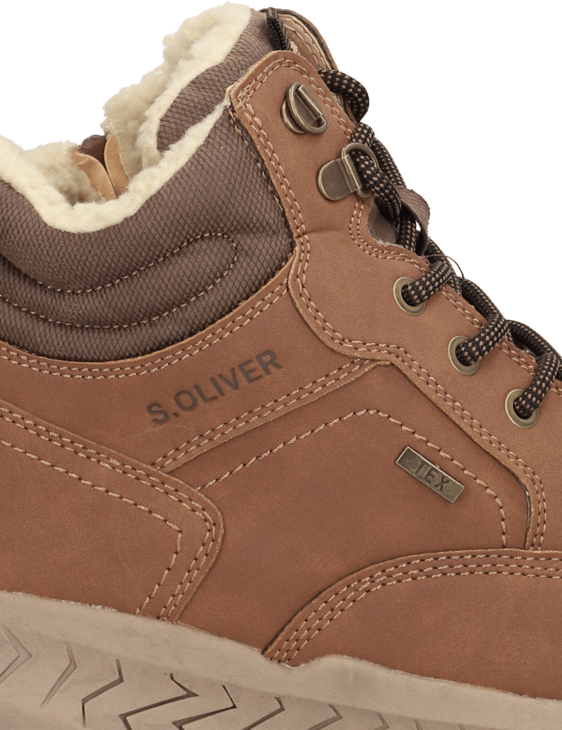 S.Oliver-Imitácia-kože-kotníčkové-boty-koňaková