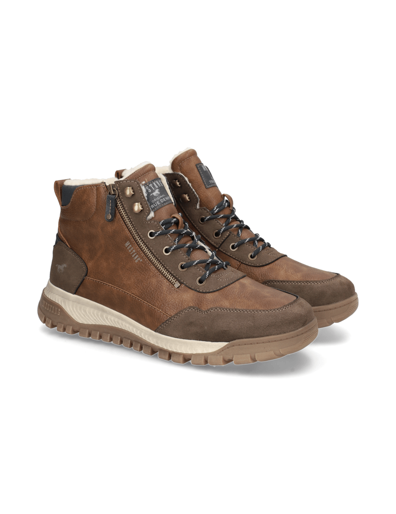 Mustang-imitácia-kože-členková-obuv-hnedá