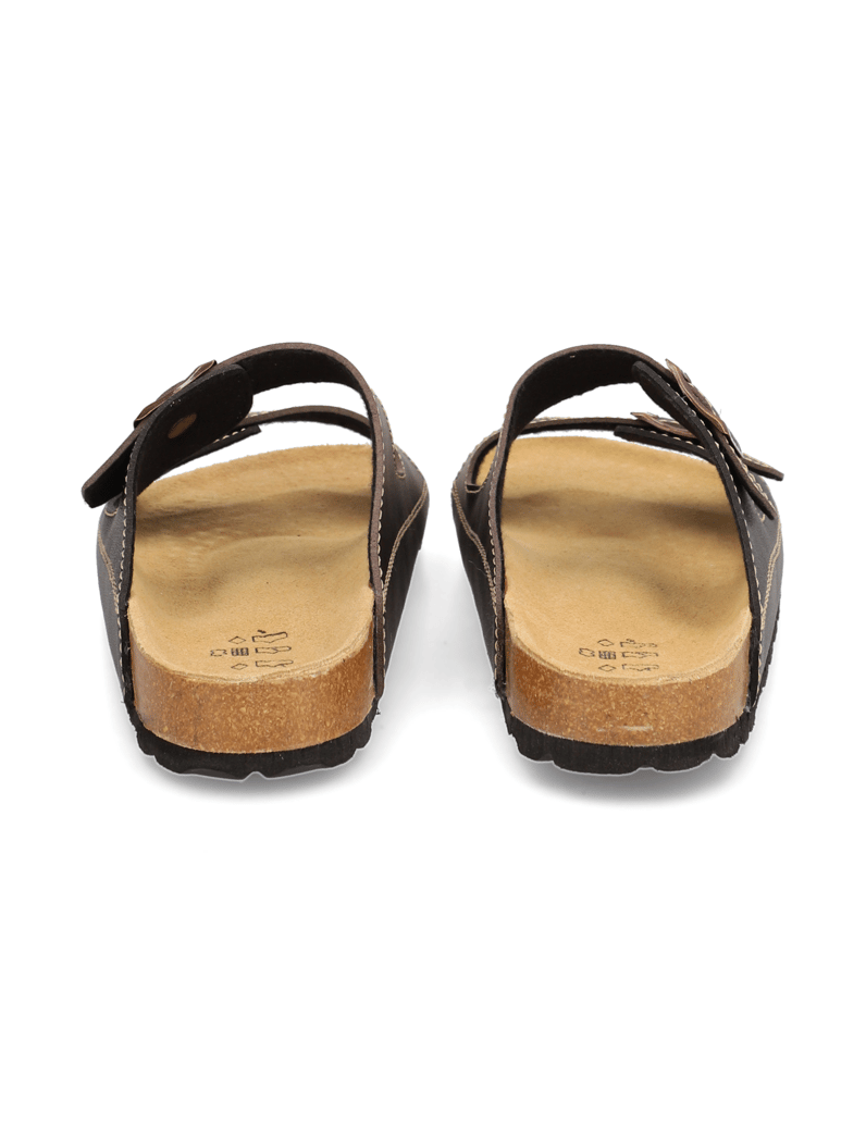 Natura-Hausschuh-braun-kombiniert