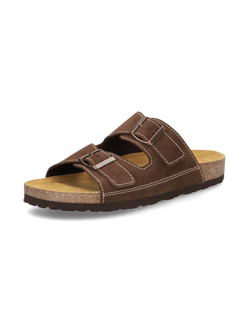 Natura-Veloursleder-Hausschuh-braun